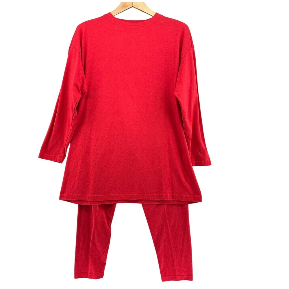 90s Fast 50/50 California Lounge Set Long Sleeve Top Pants Red USA SZ XL VTG‎